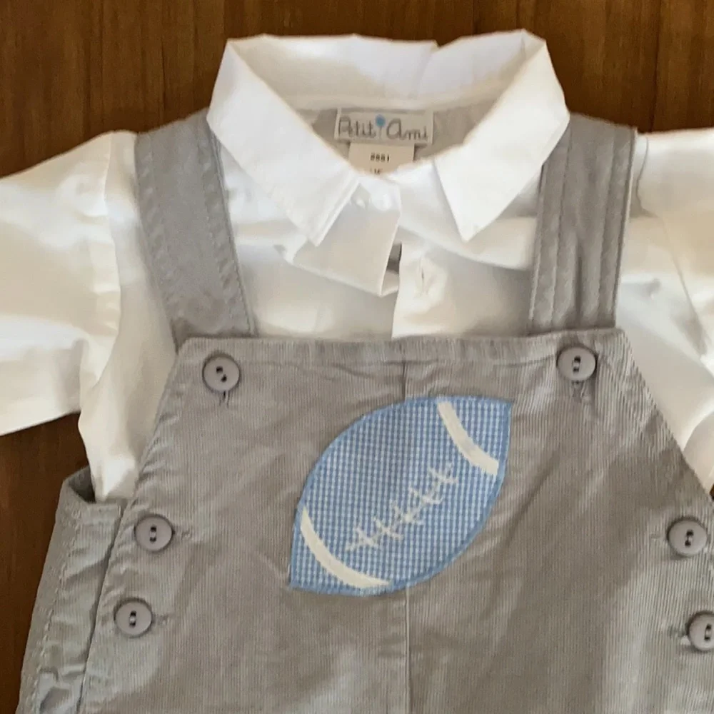 NWT petit ami corduroy football overall and button down set - Picture 3 of 3